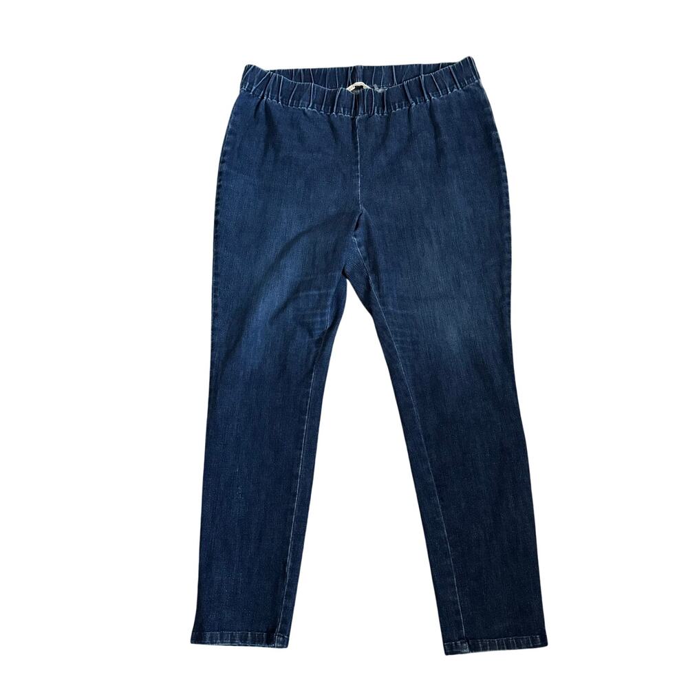 Soft Surroundings Jeans Womens 1X Plus Size Pull On Blue Denim Stretch READ